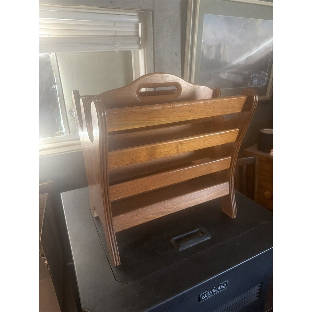 Mid Century Magazine Rack , very sturdy, no markings